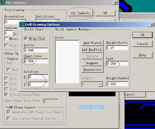 轉(zhuǎn)孔圖時(shí)也需在Customize Document欄點(diǎn)擊Option，在彈出的Plot Options-窗口中選擇Drill Symbols