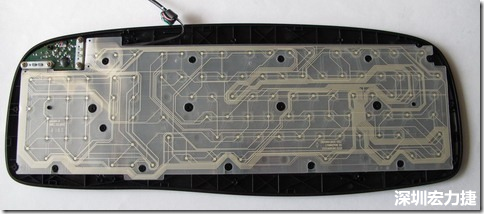 現(xiàn)在的電腦鍵盤拆開被蓋后就只看到一片約5mmx3mm的電路板及兩片取代原本電路板的PTF。