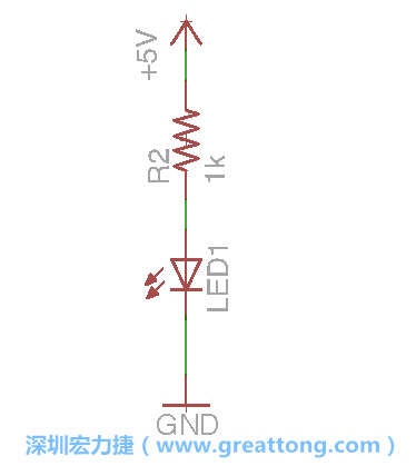 如圖所示放置一個開關（switch）、10K電阻器（10k resistor）和0.1μF的電容（0.1μF capacitor），并把開關的一端連到接地端上。