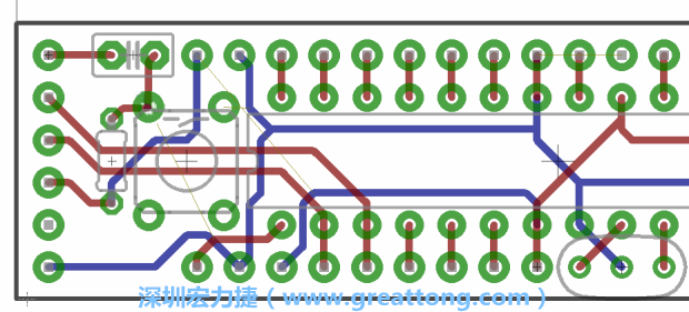 4.2. 然后在電路板的背面進行布線。