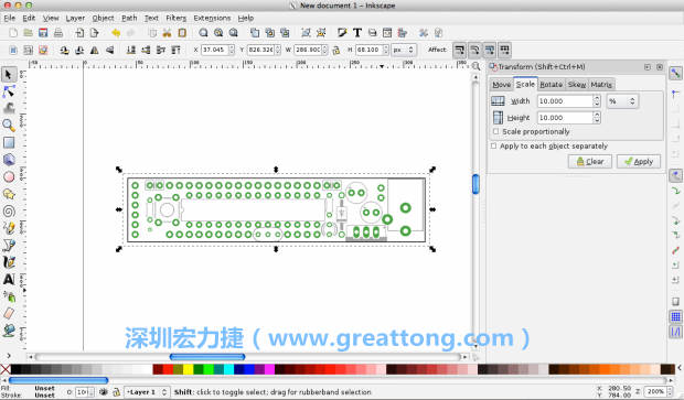 首先，你需要取得電路板設計圖的PNG圖檔，才能在上面進行繪制。這件事做起來比用說的難上許多，而其中一種方法如下所示（我們會先假設你正在使用Inkscape向量繪圖工具）。