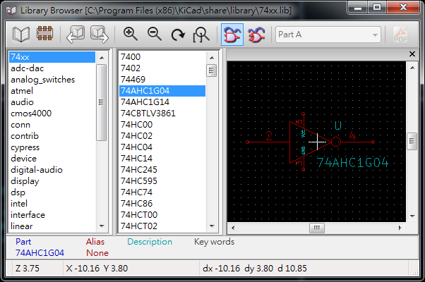  library 包含多個component (schematics symbol)。